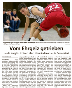 Vorbericht  Ebstorf Heide Knights vom 26.09.2020