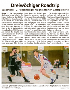 Vorbericht Heide Knights vom 18.01.2020