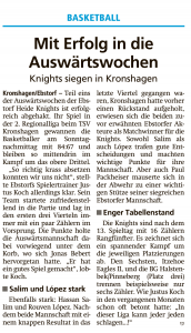 Spielbericht Heide Knights vom 20.01.2020